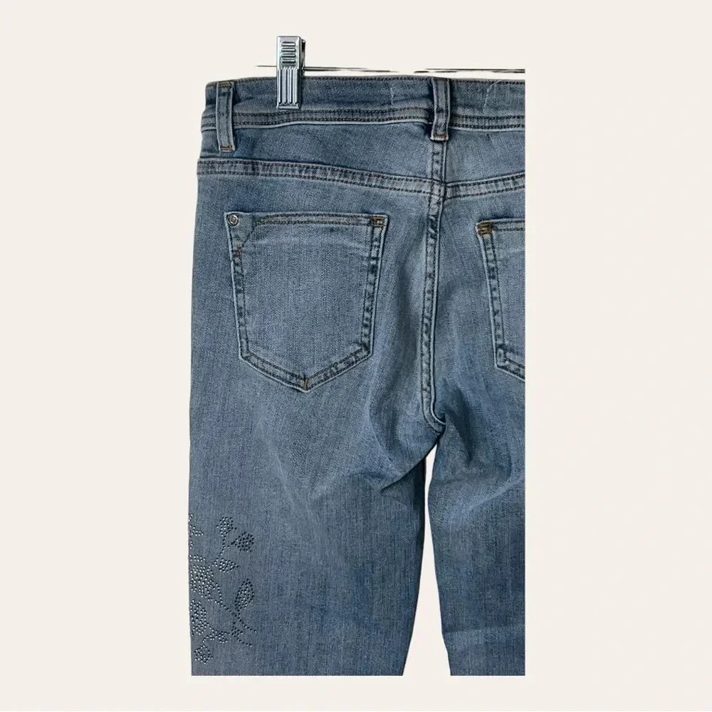 1063. ZARA‎ SKINNY SHARK BITE BOTTOMS DENIM JEANS SIZE 2